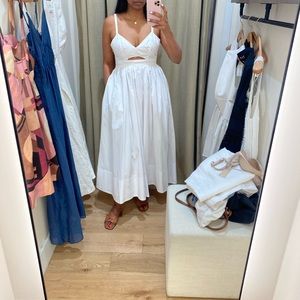 White summer cotton maxi dress from Banana Republic
